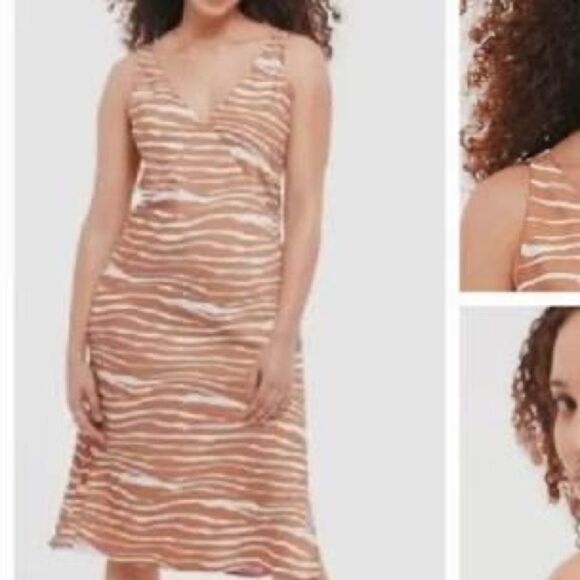a new day Dresses & Skirts - NWT A New Day Zebra Print Brown Slip Dress
